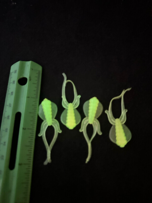 2” Puddle Jumpers- Orange/ Green Glow