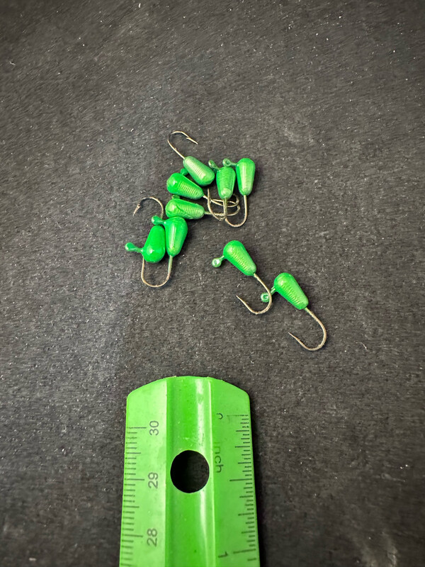 1/16 Oz Teardrop Jigs - Green Glow