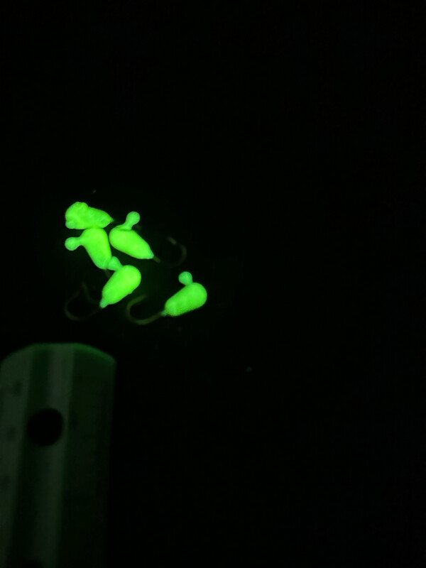 1/16 Oz Teardrop Jigs - Chartreuse Glow