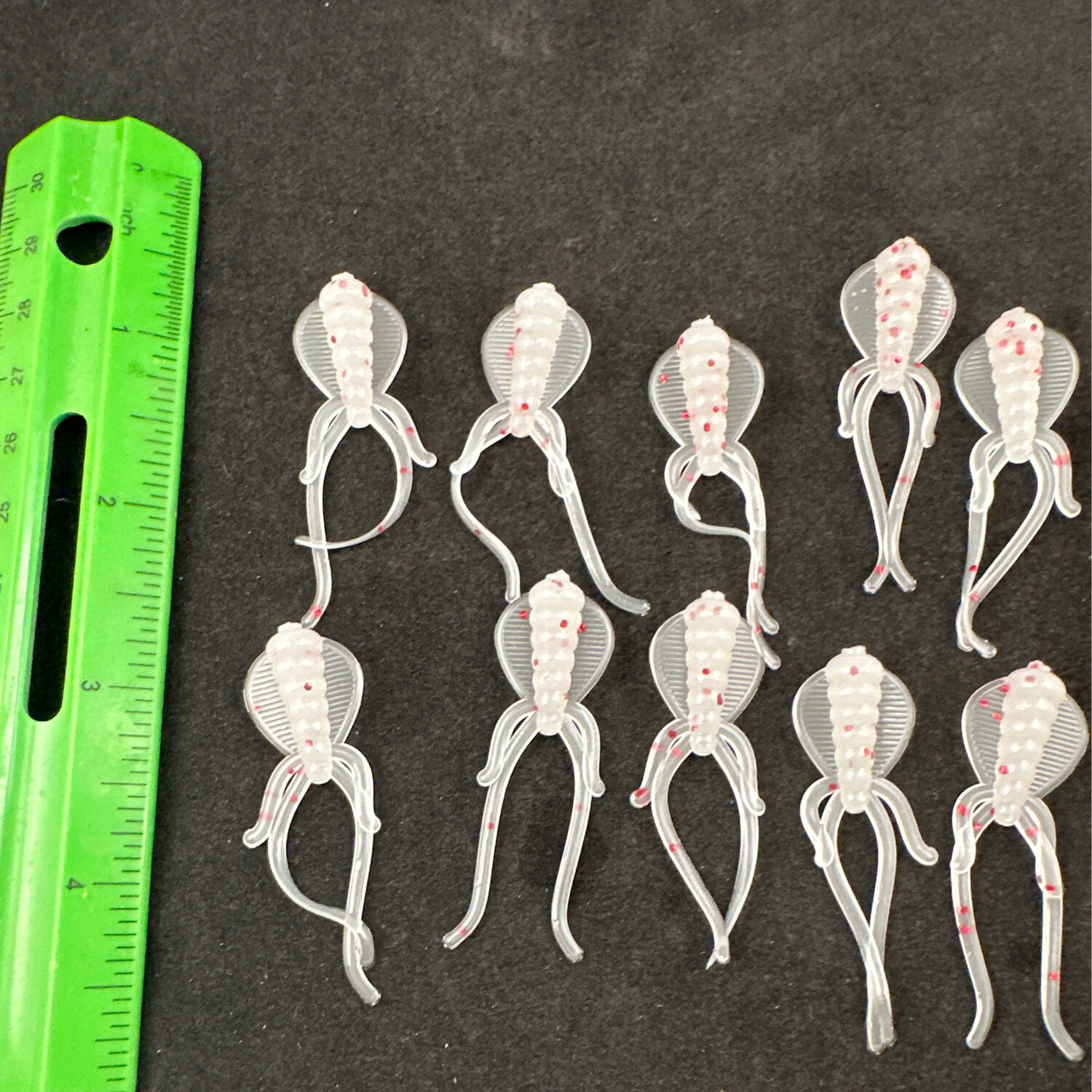 2” Puddle Jumpers- White , Red Flake