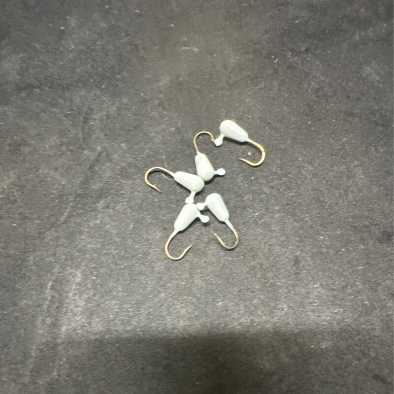 1/16oz Teardrop Jigs - White Glow