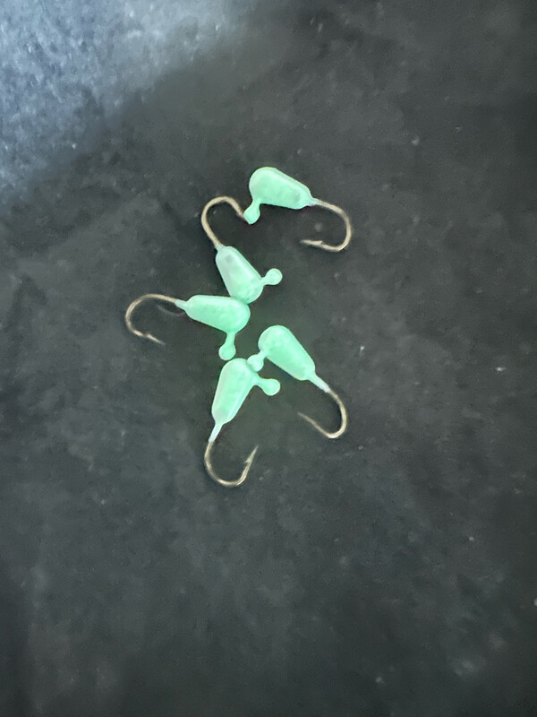 1/16oz Teardrop Jigs - White Glow