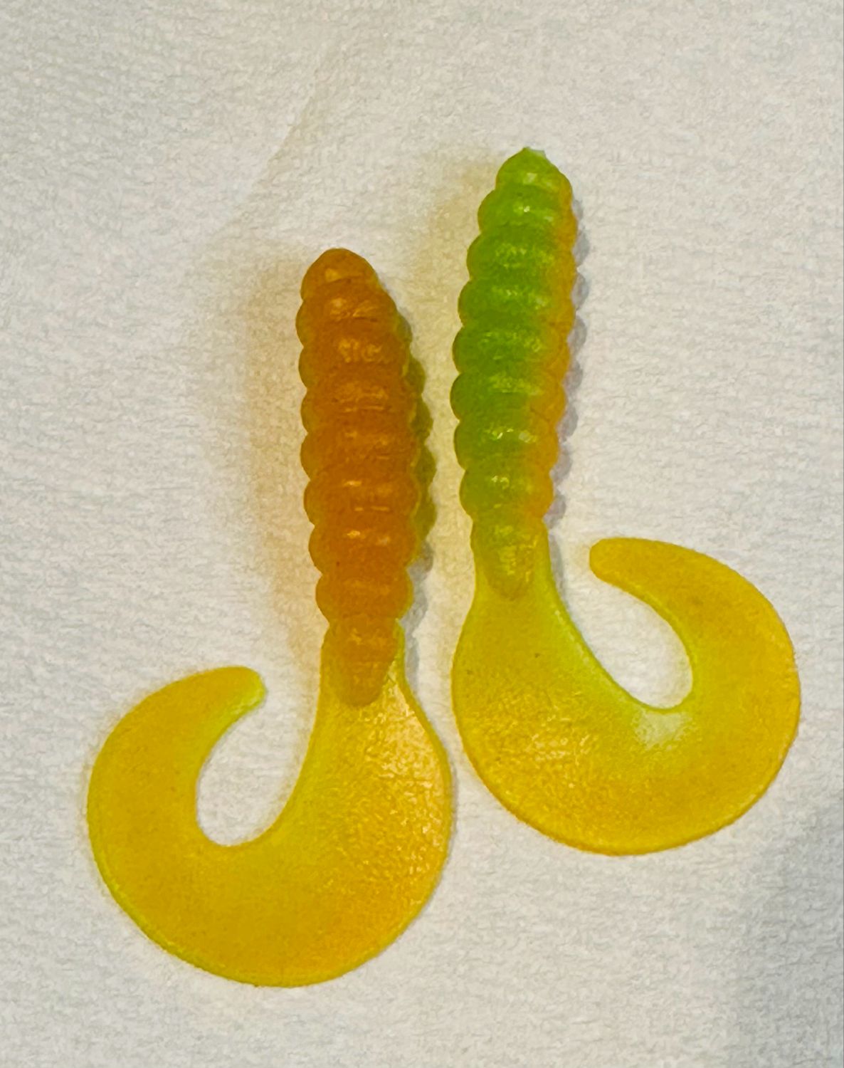 3” Chubby Grub - Green , Orange, Chartreuse