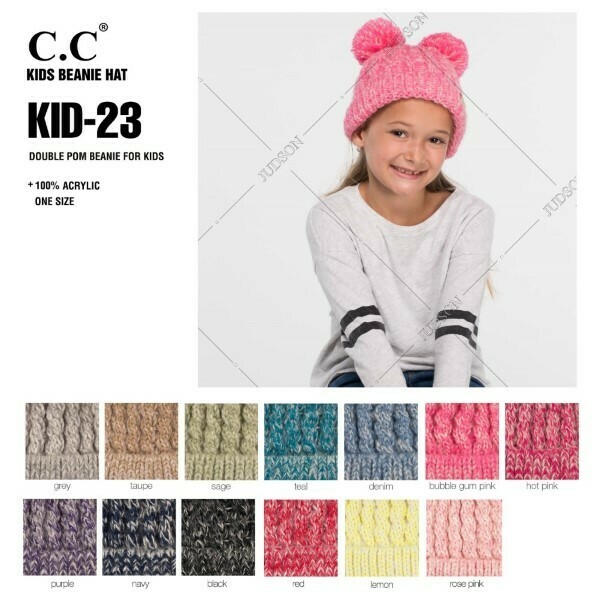 CC Kids Beanie- Kid 23 Pom Pom- Purple