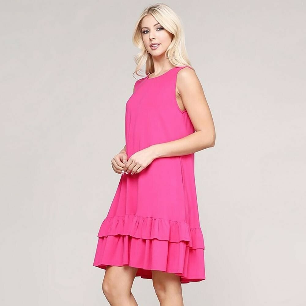 Fushia Sleeveless Dress- Size Small