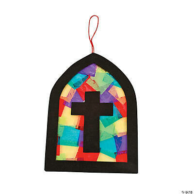 Tissue Paper Cross Stained Glass Window Craft Kit