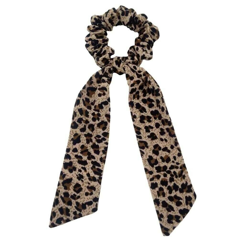 Leopard Print Scrunchie Scarf