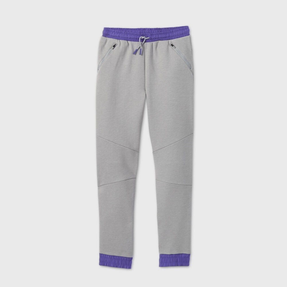 Premium Fleece Jogger Pants - All in Motion™ Gray and Purple Medium