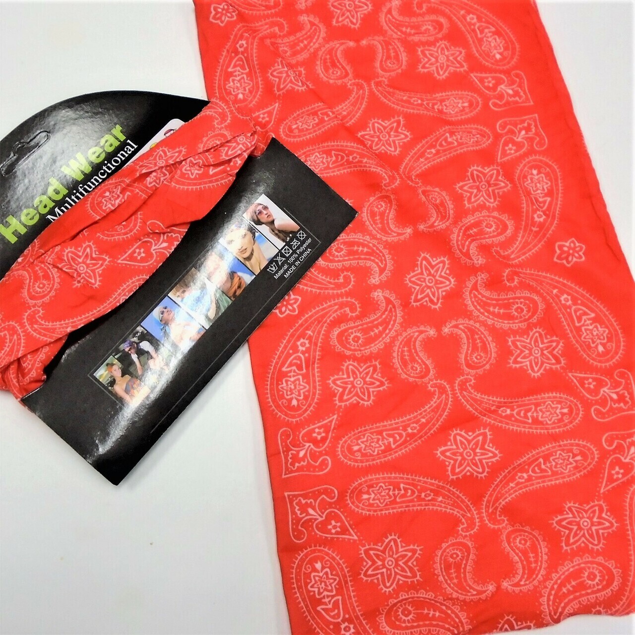 Bright Red Bandana Headwrap