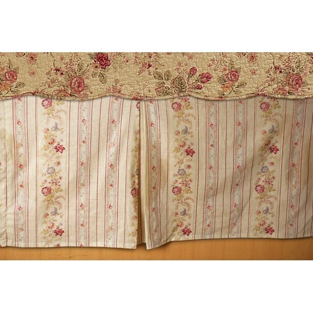 Greenland Home Fashions Antique Rose Cotton 15-inch Drop Bedskirt. Size: Queen