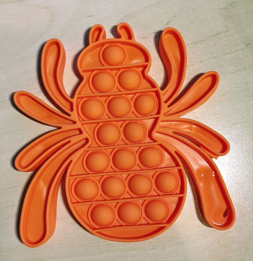 Halloween Bubble Popper- Orange Spider