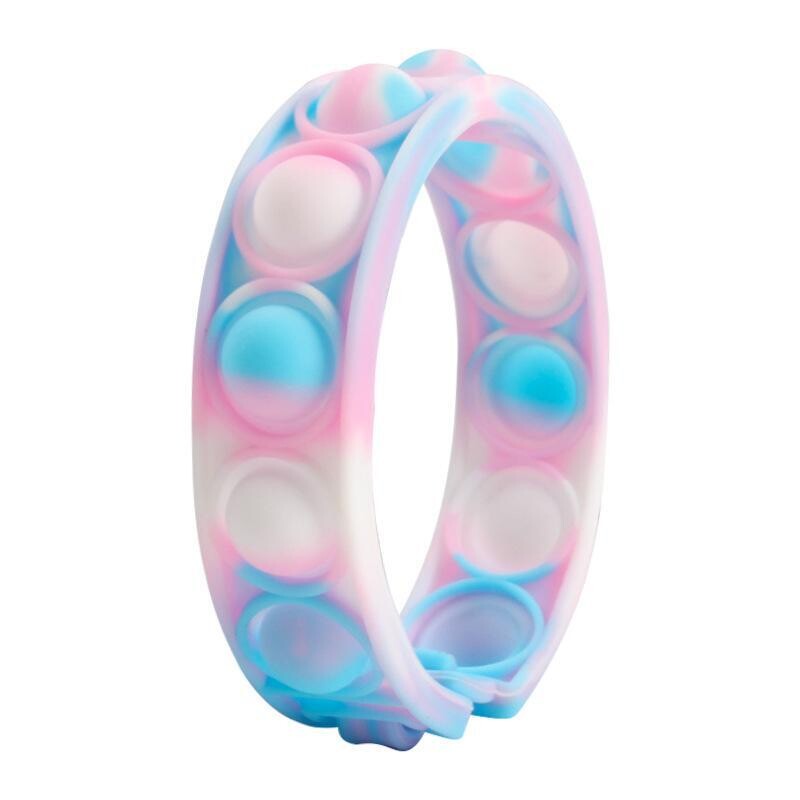 Bubble Popper Bracelet- Light Pink and Blue Tie Dye