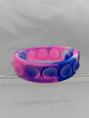 Bubble Popper Bracelet- Pink, Blue, and White Tie Dye