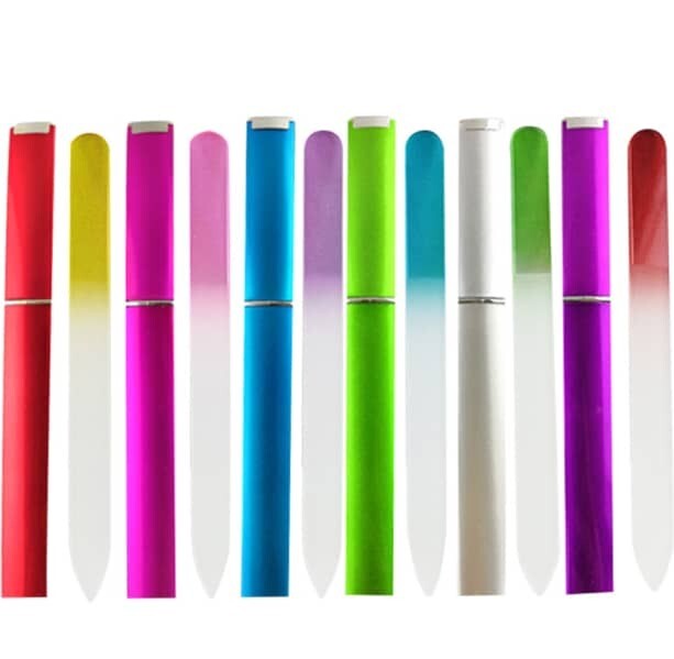 Glass Nail Files with Hard Case (Random Colors)