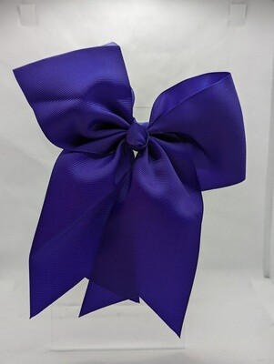 5x6in Cheer Bow with Alligator Clip- Purple (Brighter than Photo)