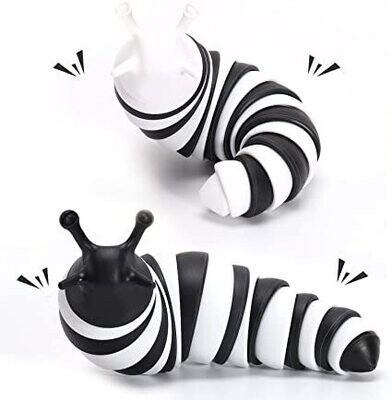 Finger Slugs- Black and White with White Head