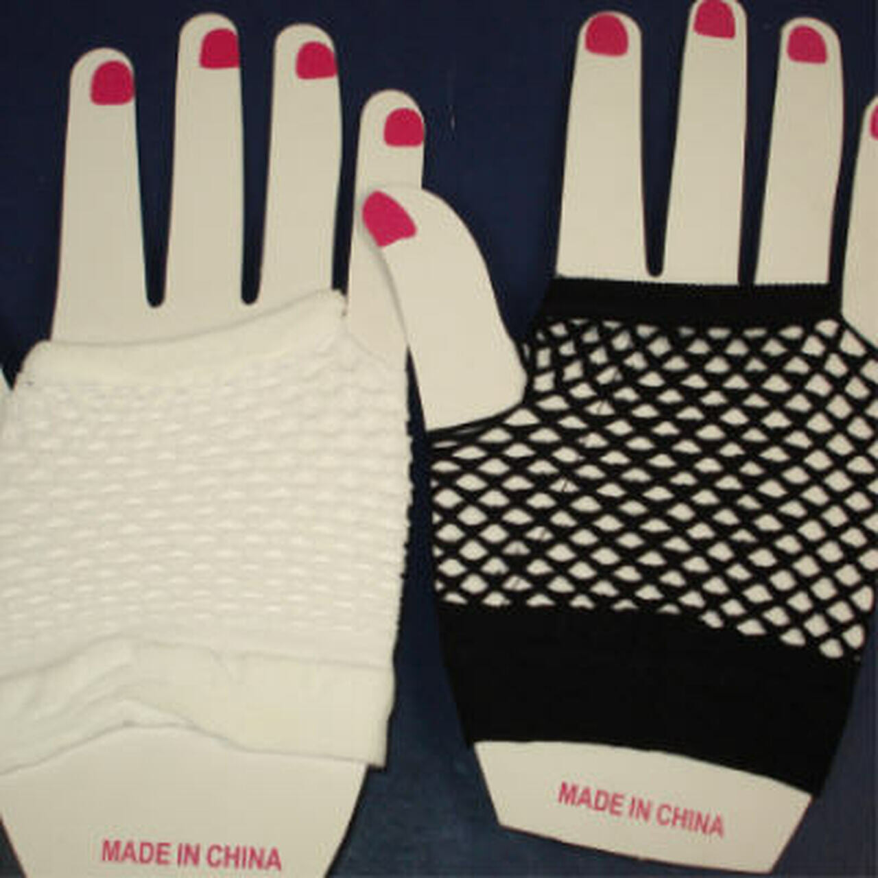 Fish Net Wrist Gloves- White