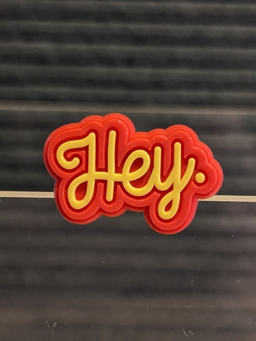 Croc/EVA Tote Charm-Hey- Red