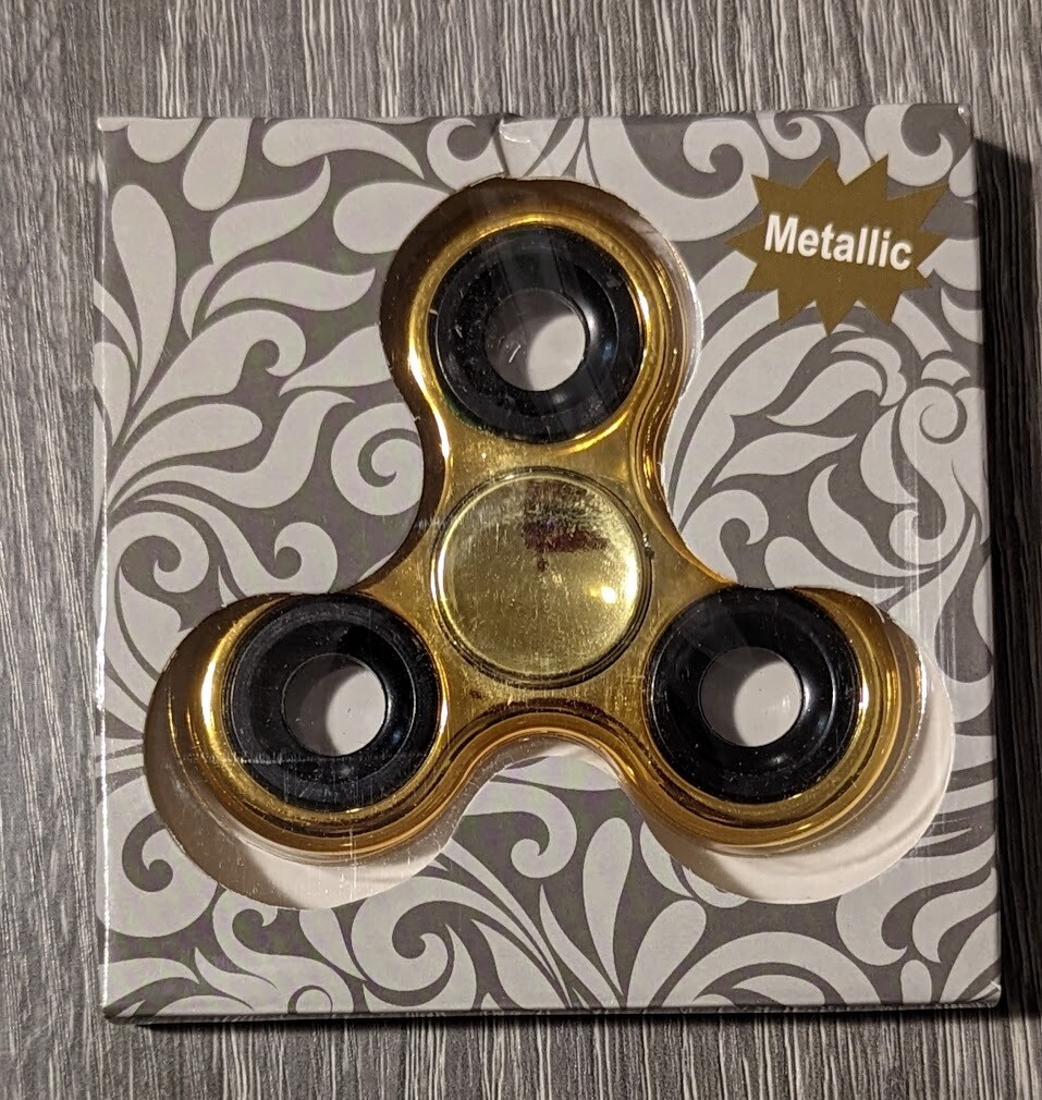 3 Prong Metal Fidget Spinner- Gold