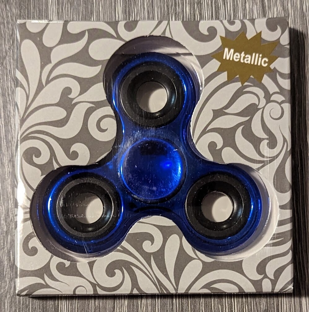 3 Prong Metal Fidget Spinner- Blue