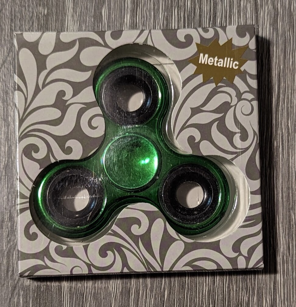 3 Prong Metal Fidget Spinner- Green