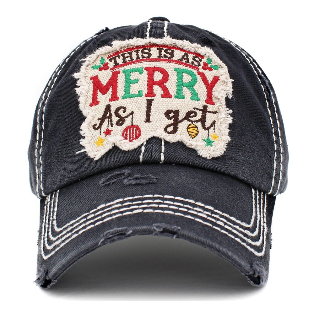 This is as Merry as I Get Vintage Distressed Baseball Cap