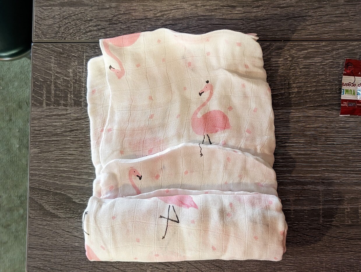 Muslin Swaddle Blankets 115cmx115cm- Flamingo