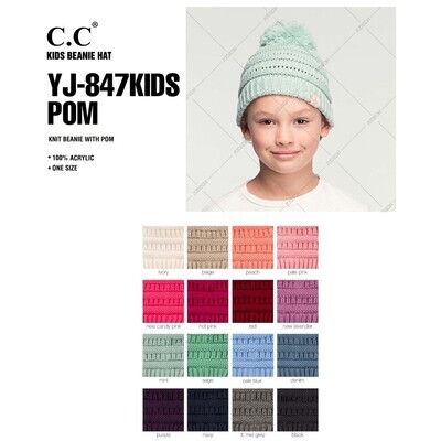 Pre-Buy- Kids Hat- YJ-847KIDS POM