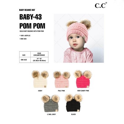 Pre-Buy- Baby Hat- BABY-43 POMPOM
