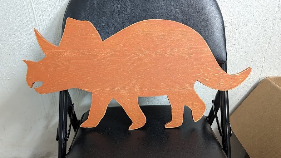 Orange Dino Sign