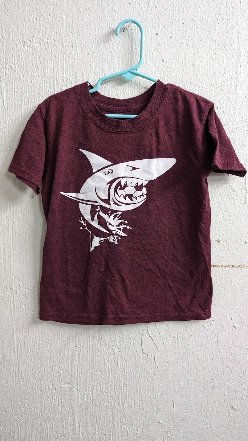 Boys Shark Soccer Shirt- No Size but fits like XS (4/5)