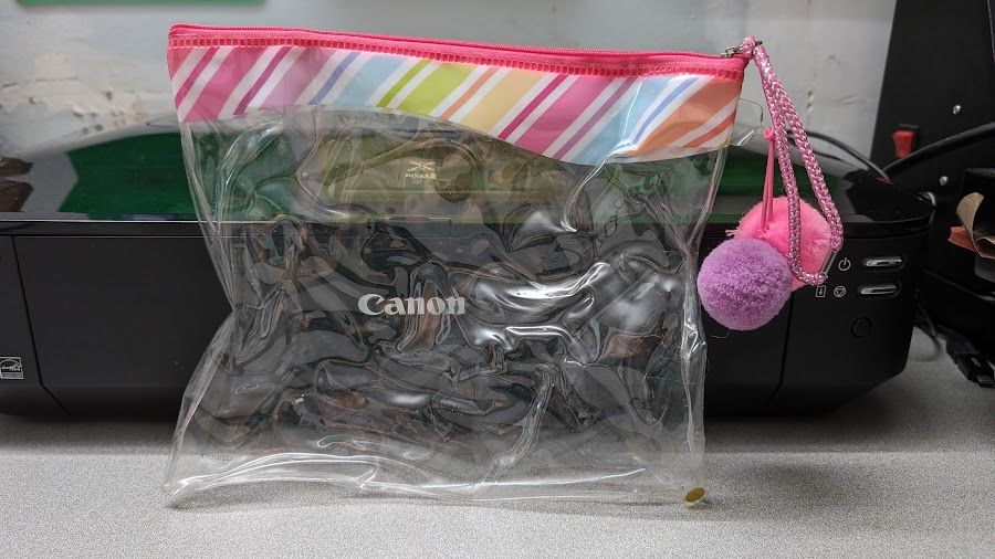 Clear Bag with PomPom Zipper