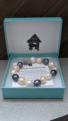 Dog House Pearl Bracelet with Crystal Clasp Dog House Pearl Bracelet with Crystal Clasp