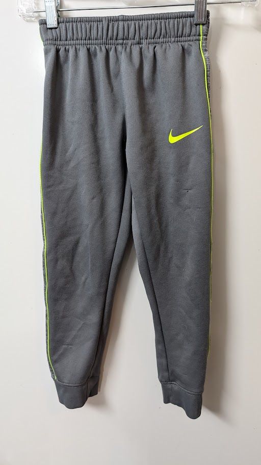 Nike Boy&#39;s Joggers- Gray and Neon Yellow- Size Boys 7 (fits like small)