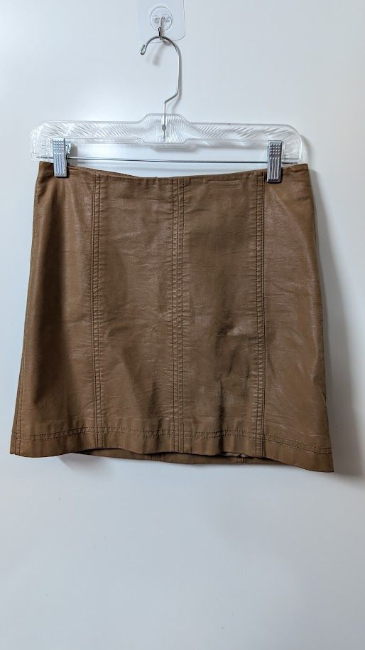 Free People Faux Suede Skirt- Tan- Size 4 Women&#39;s