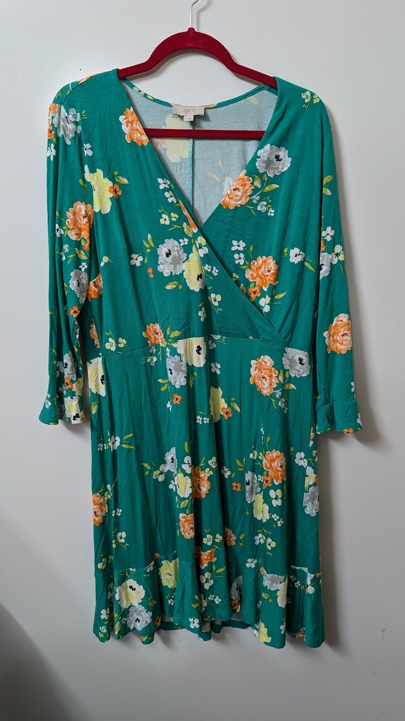 Loft Outlet- Size 12- Green with Floral Pattern