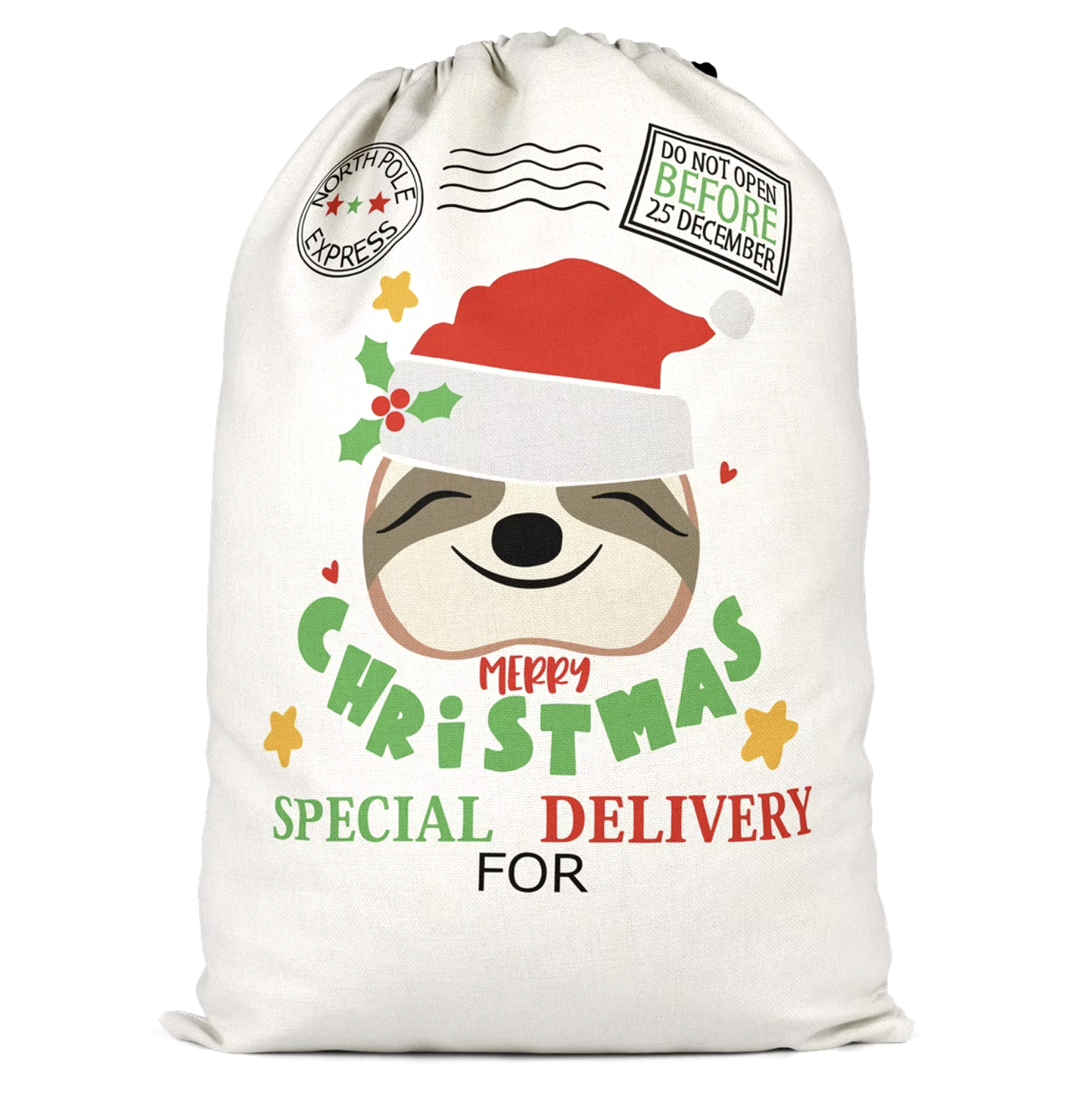 2024 Santa Sack- Sloth Christmas
