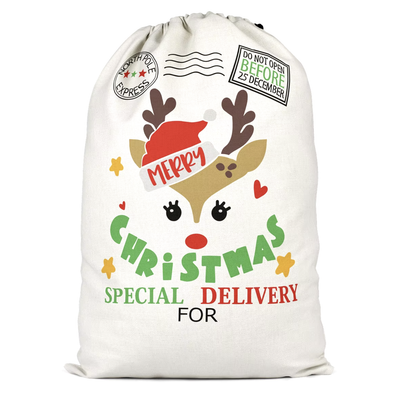 2024 Santa Sack- Reindeer Christmas
