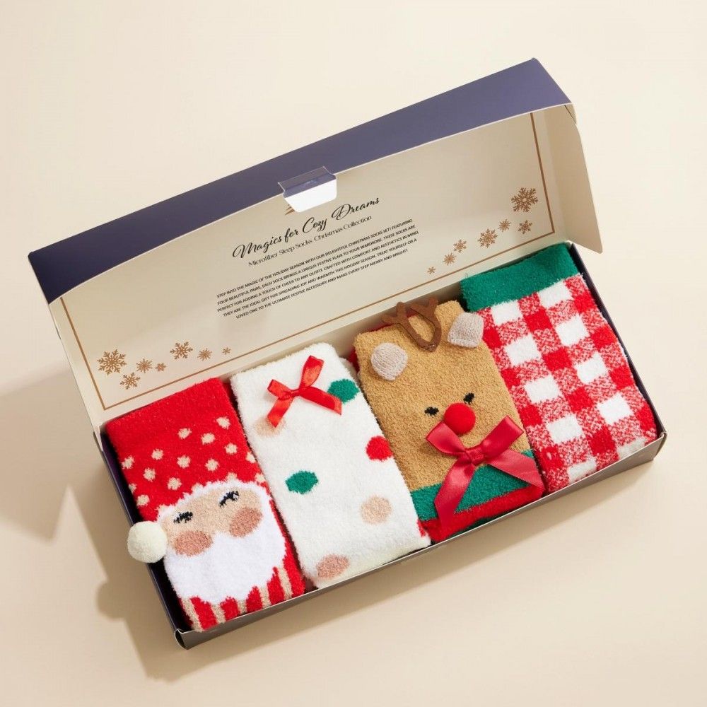 Soft Knit Christmas Socks (4-Pack)