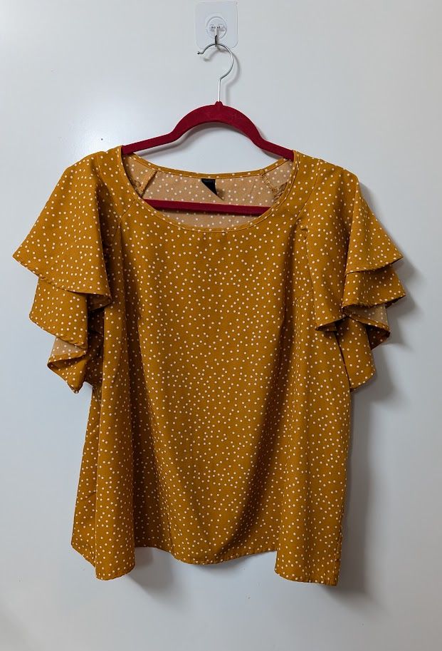Shein Women&#39;s Blouse- Mustard- Size 2XL