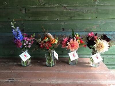Set of 4 Mason Jar flowers