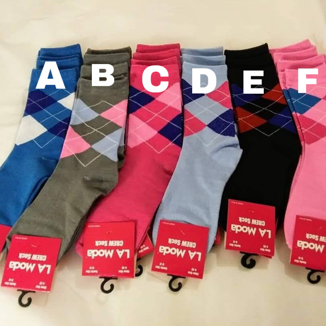 Argyle Regular Length Socks (Women)