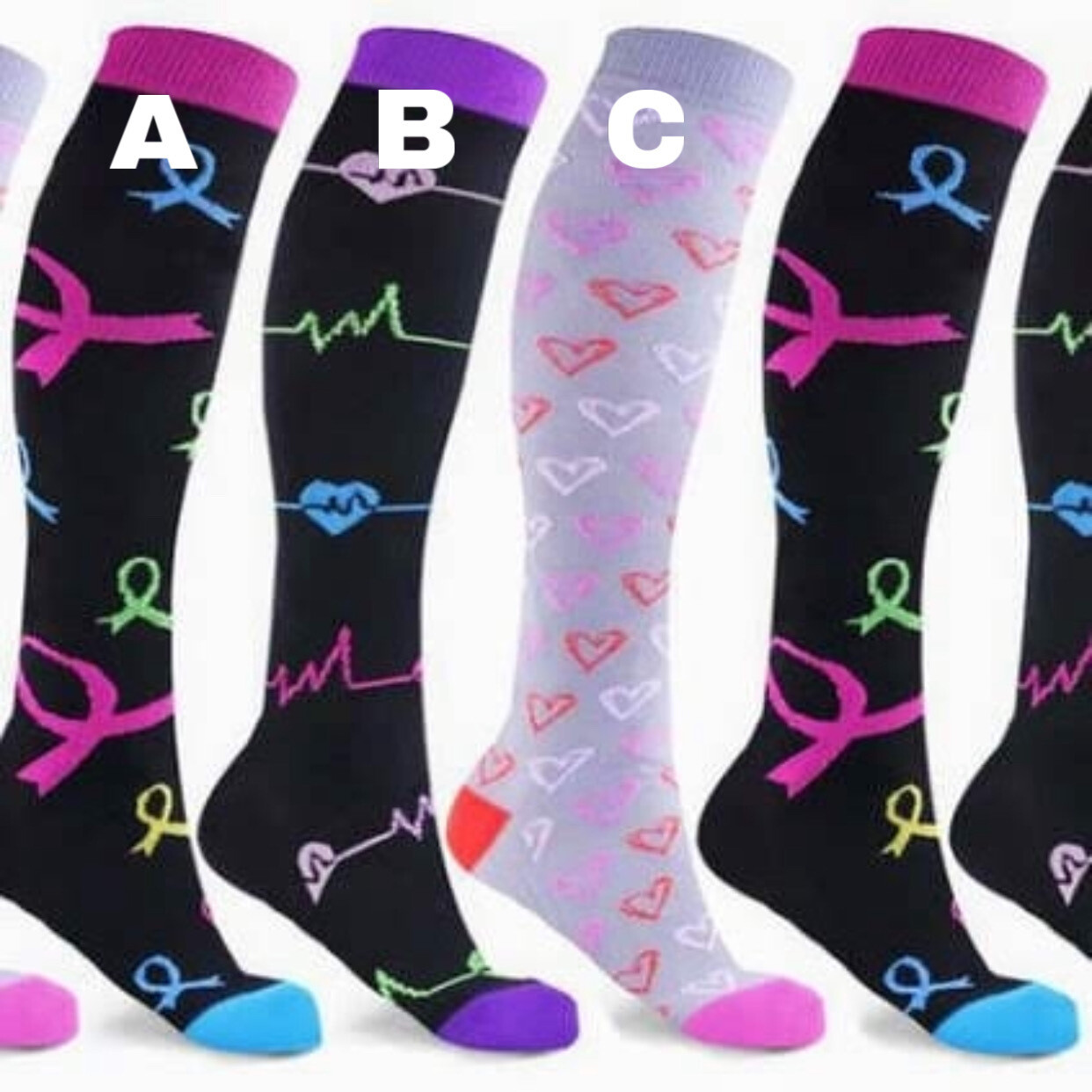 Compression Breast Cancer Socks (Women)