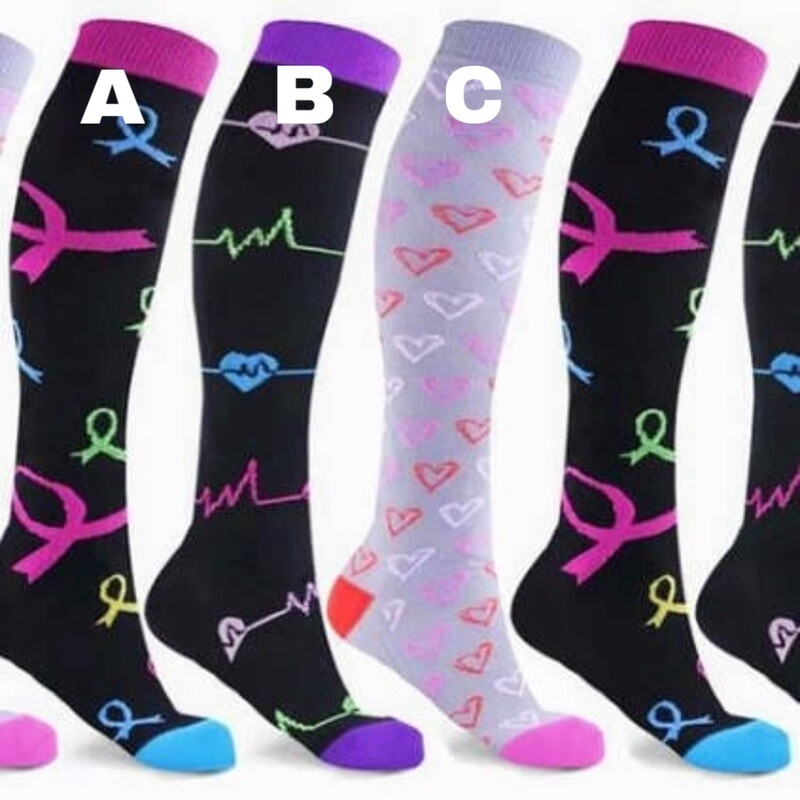 Compression Breast Cancer Socks (Women)