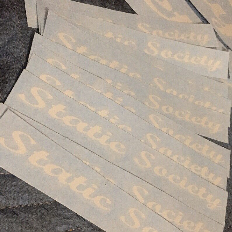 Static Society Mini WHITE Vinyl Sticker