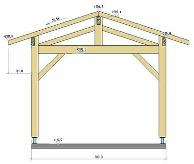 Garage bois largeur 3m