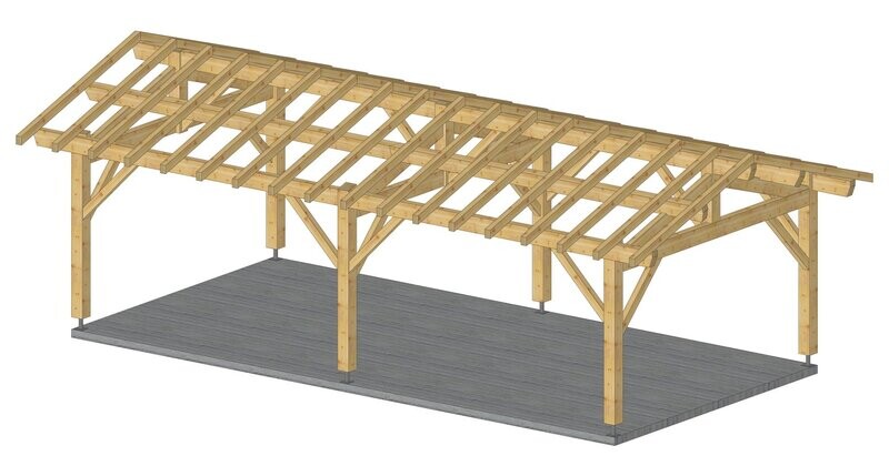 Abri deux pans 4x8m