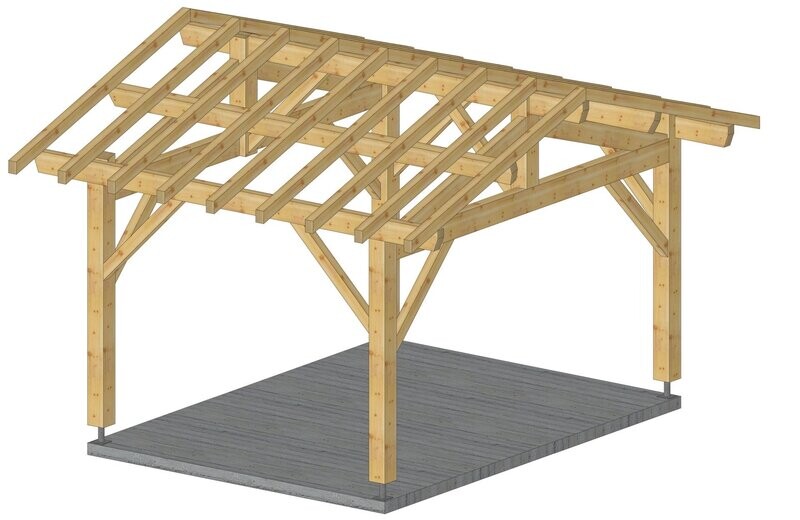 Abri deux pans 4x3m