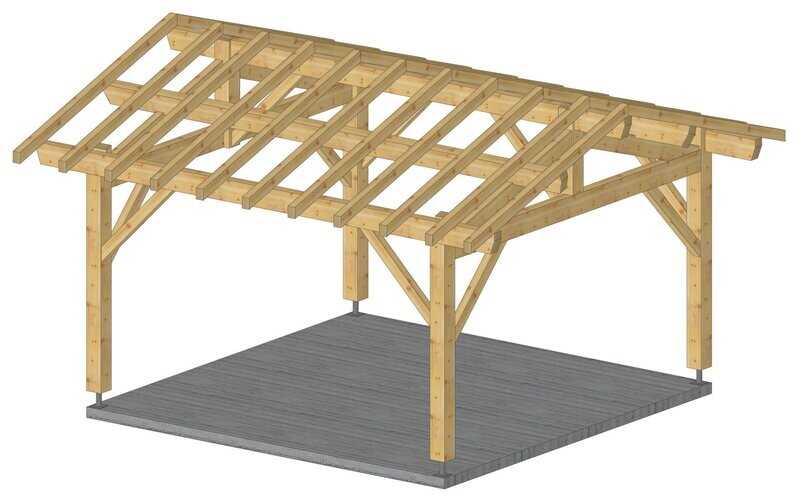 Abri deux pans 4x4m
