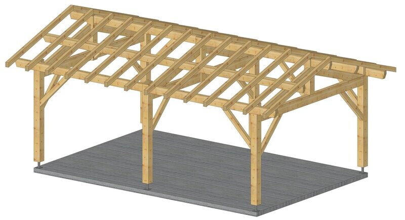 Abri deux pans 4x6m